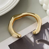 Vintage Wide Cuff Bangles Punk Gold Spring For Women Bracelets Jewelry - Gemstone Gold