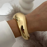 Vintage Wide Cuff Bangles Punk Gold Spring For Women Bracelets Jewelry - Gemstone Gold