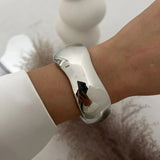 Vintage Wide Cuff Bangles Punk Gold Spring For Women Bracelets Jewelry - Gemstone Gold
