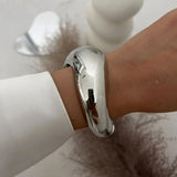 Vintage Wide Cuff Bangles Punk Gold Spring For Women Bracelets Jewelry - Gemstone Gold