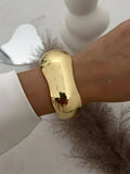 Vintage Wide Cuff Bangles Punk Gold Spring For Women Bracelets Jewelry - Gemstone Gold