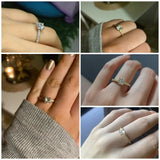 Wedding Band Eternity Ring Women Round Zirconia Engagement Jewelry - Gemstone Gold