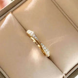 Wedding Band Eternity Ring Women Round Zirconia Engagement Jewelry - Gemstone Gold