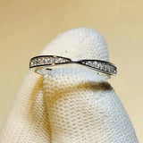 Wedding Band Eternity Ring Women Round Zirconia Engagement Jewelry - Gemstone Gold