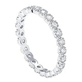 Wedding Band Eternity Ring Women Round Zirconia Engagement Jewelry - Gemstone Gold