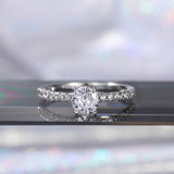Wedding Band Eternity Ring Women Round Zirconia Engagement Jewelry - Gemstone Gold