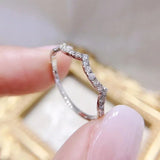 Wedding Band Eternity Ring Women Round Zirconia Engagement Jewelry - Gemstone Gold