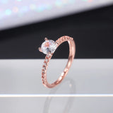 Wedding Band Eternity Ring Women Round Zirconia Engagement Jewelry - Gemstone Gold