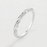 Wedding Band Eternity Ring Women Round Zirconia Engagement Jewelry - Gemstone Gold