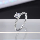 Wedding Band Eternity Ring Women Round Zirconia Engagement Jewelry - Gemstone Gold