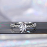 Wedding Band Eternity Ring Women Round Zirconia Engagement Jewelry - Gemstone Gold