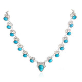 white green flower Stones Pendant Necklace For Women Jewelry - Genuine - Gemstone