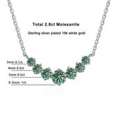 White Round Moissanite Necklace For Women Wedding Fine Jewely - Gemstone Gold