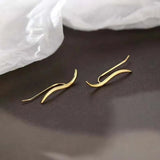 White Star Flower Climbing Earrings for Women Sliver Jewelry Gifts - Gemstone Gold