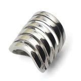 Wide Silver Multilayer Ring For Women Wedding Engagement Jewelry - Gemstone Gold