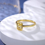 Women Golden Moissanite Ring Couple Love Engagement Jewelry Wedding - Gemstone Gold