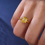 Women Golden Moissanite Ring Couple Love Engagement Jewelry Wedding - Gemstone Gold