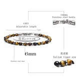 Wrist Chain Jewelry Bracelet Yellow Tiger Eye Volcanic Beaded Women - Gemstone Gold