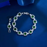 Yellow Citerin Bridal Bracelet Wedding Square Tennis for Women Party Jewelry - Gemstone Gold