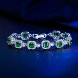 Yellow Citerin Bridal Bracelet Wedding Square Tennis for Women Party Jewelry - Gemstone Gold