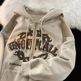Zip Up Hoodie for Men and Women Full Gothic Sweatshirt Hip Hop Jacket Coat Tops - Genuine - Gemstone