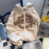 Zip Up Hoodie for Men and Women Full Gothic Sweatshirt Hip Hop Jacket Coat Tops - Genuine - Gemstone
