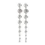 Gold Beads Ball Dangle Earrings for Women Anniverssary Jewelry