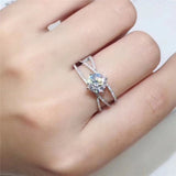 Shiny Fancy Zircon Cross Ring for Women Bridal Wedding Jewelry