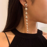 Gold Beads Ball Dangle Earrings for Women Anniverssary Jewelry