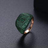 Vintage Iced Zircon Rose Gold Ring For Women Party Jewelry