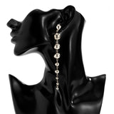 Gold Beads Ball Dangle Earrings for Women Anniverssary Jewelry