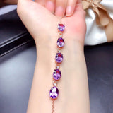 Charm Amethyst Purple Gemstone Bracelet For Women Jewelry