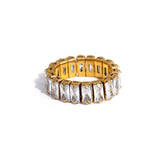 Unique Classic White Sapphire Ring Jewelry Engagement Women Bridal Gift