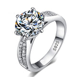 Bride Diamond Ring 18K White Gold Wedding Women Jewelry