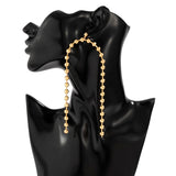 Gold Beads Ball Dangle Earrings for Women Anniverssary Jewelry