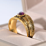 Vintag Carved Flower Ring for Women Jewelry Bohemian Gift