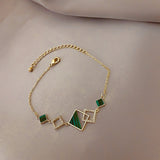 Double Layer Charm Chain Bracelet for Women Gold Wedding Jewelry