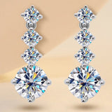 2.6 Carat Moissanite Drop Earrings For Women Wedding Jewelry