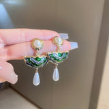 Vintage Pearl Pendant Drop Earrings For Women Wedding Jewelry