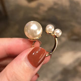 Vintage Baroque Pearl Ring Gold for Women Girls Party Jewelry