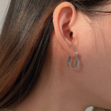Oval Red Ruby Gemstones Earrings for Women Silver Jewelry