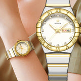 Luxury White Diamond Watch Women Wedding Jewelry