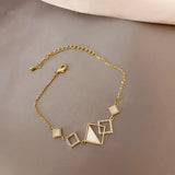 Double Layer Charm Chain Bracelet for Women Gold Wedding Jewelry