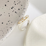 Vintage Baroque Pearl Ring Gold for Women Girls Party Jewelry
