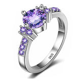 Bride Diamond Ring 18K White Gold Wedding Women Jewelry