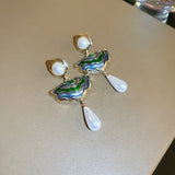 Vintage Pearl Pendant Drop Earrings For Women Wedding Jewelry