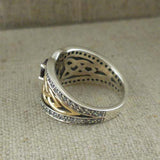 Vintage TwoTone Amethyst Ring for Women Blue  Engagement Jewelry