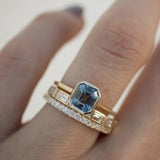 LUXURY White Sapphire Ring Set Gold Wedding for Women Jewelry