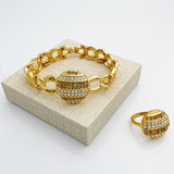 18K Yellow Gold Women Watch Women Bracelet Wrist Watch Jewelry 