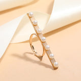 Vintage Baroque Pearl Ring Gold for Women Girls Party Jewelry